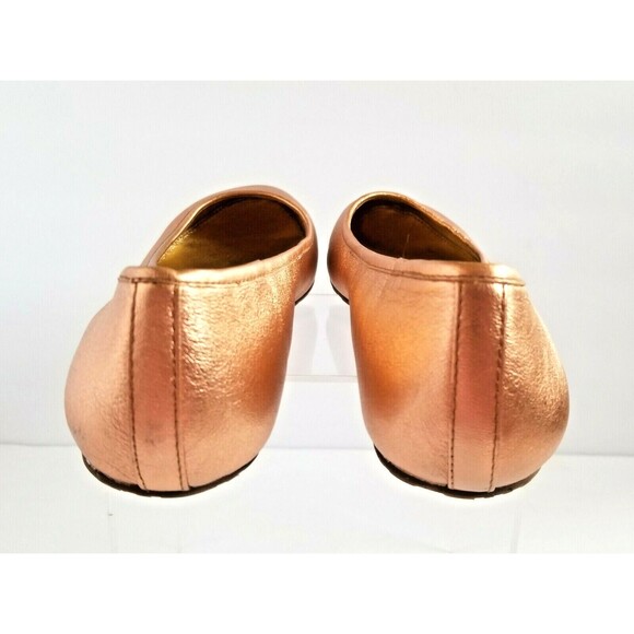 ELAINE TURNER Paige Leather Ballet Flats Sz 6 36 Metallic Rose Gold Slip On - Picture 7 of 12
